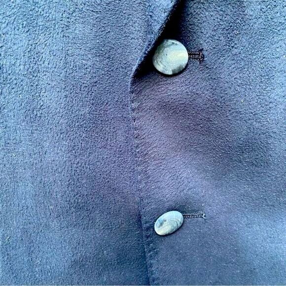 Vintage LANVIN Paris New York Men’s Blue Suede Vintage Sports Jacket Size Medium - Picture 8 of 13
